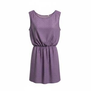 LOFT Women’s Medium Purple Sleeveless Chevron Print Dress Elastic Waist